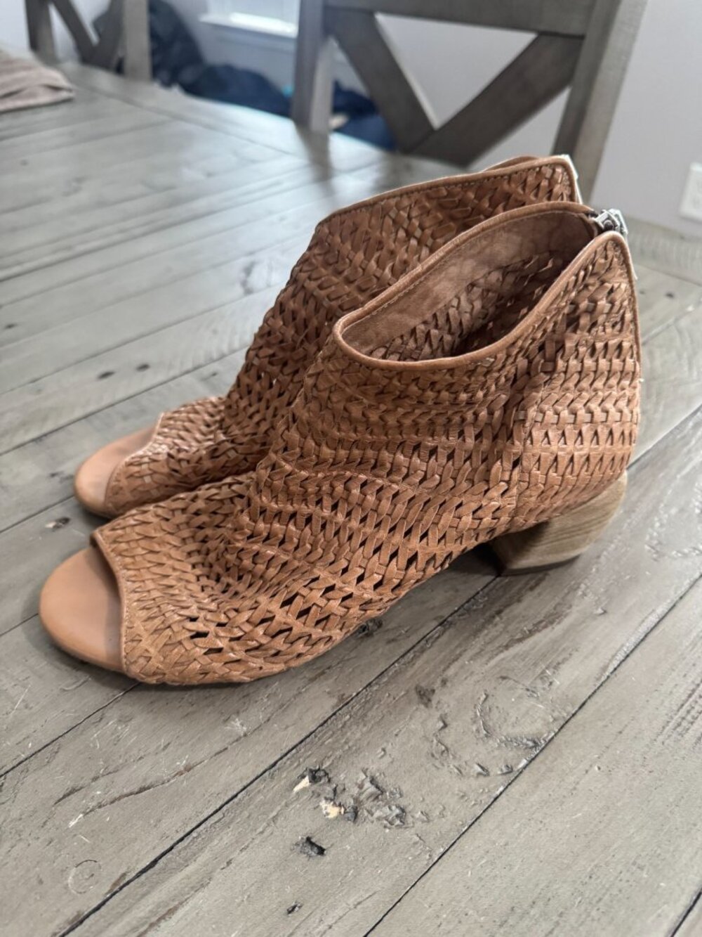 OFFICINE CREATIVE Helyette Intreccio Rest Woven Booties Shoes Brown 39.5